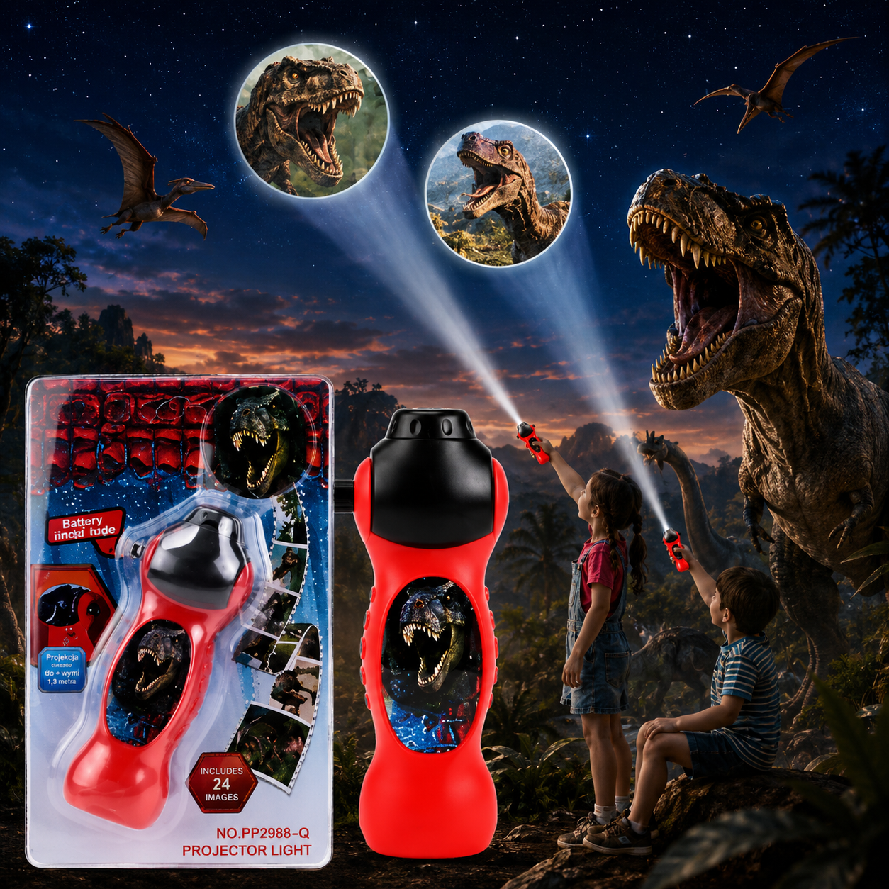 Linterna Proyector Dinosauiros